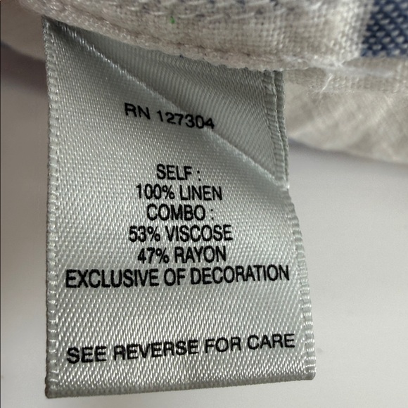 John Mark Womens Linen Embroidered Boho Tunic Top Shirt Striped Floral 1X Summer - Picture 14 of 16